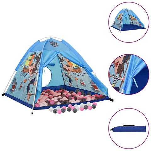 Tenda Da Gioco Per Bambini Blu Con 250 Palline 120x120x90 Cm - Foto 1