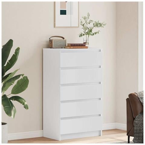 Cassettiera Bianca 60x36x103 Cm In Legno Multistrato - Foto 10