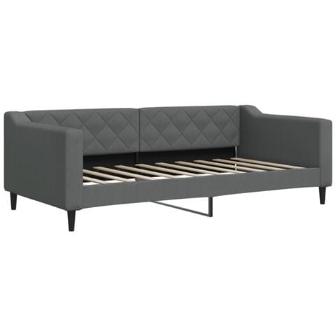 Divano Letto Con Materasso Grigio Scuro 90x190 Cm In Tessuto - Foto 9