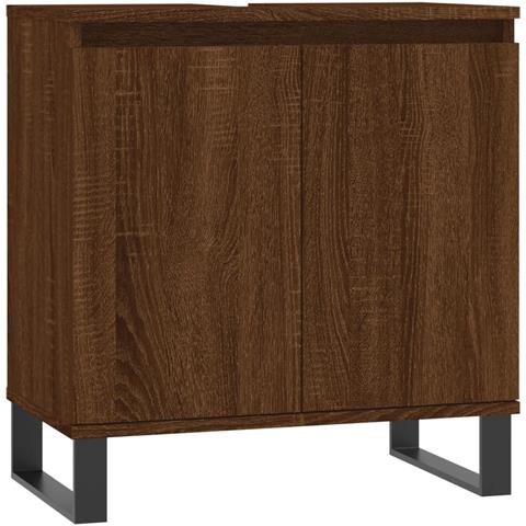 Armadietto Bagno Rovere Marrone 58x33x60cm In Legno Multistrato - Foto 1