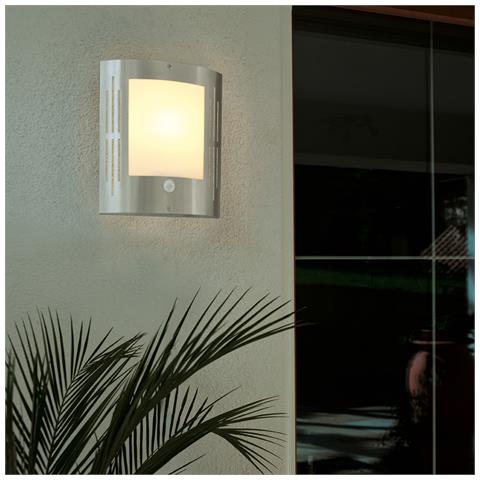 Applique Contemporanea Da Esterno City 1 Luce Acciaio Grigio Con Sensore - Foto 1