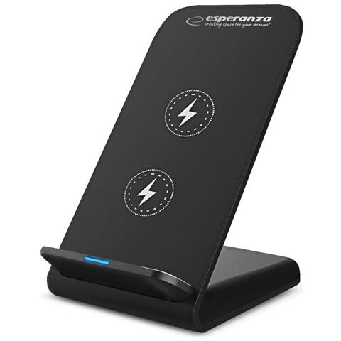 Caricabatterie Senza Fili Con Supporto Per Cellulari Esperanza Ezc101 Nero - Foto 1