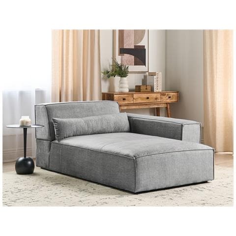 Chaise Longue Versione Sinistra Hellnar Tessuto Grigio - Foto 1