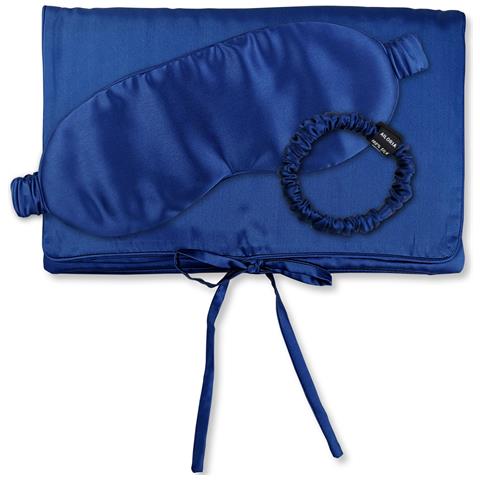 Travel Set Beauty S Borsa Di Seta, Maschera Per Il Sonno E Scrunchie S - Foto 1