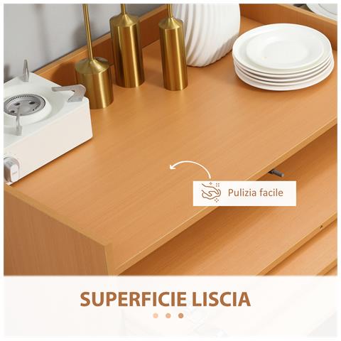 Tavolo Pieghevole Da Pranzo Max 5 Persone In Truciolato E Acciaio, 84x180x100 Cm, Color Legno - Foto 6