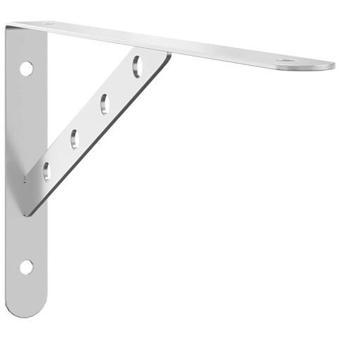 Staffe Per Mensola 4 Pz 30x2,5x15,5 Cm In Acciaio Inox Argento - Foto 10