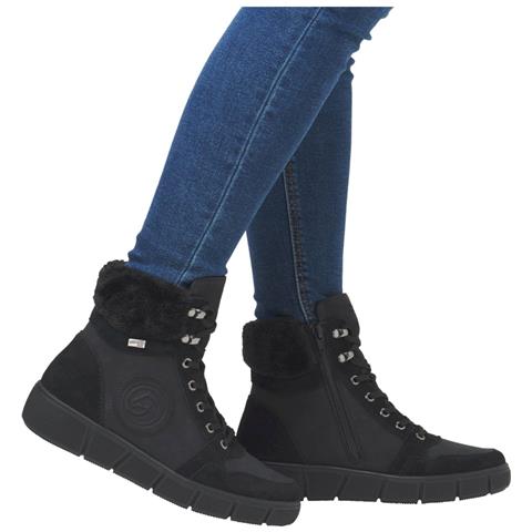 Black Casual Closed Ladies Mid Height Boots Stivaletti Pelle Scamosciata /nabuk Scarpe Donna Nero Eu 37, D1t74-00 - Foto 2