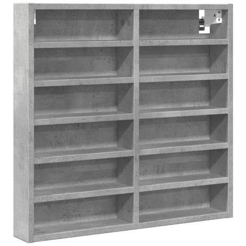 Armadietto Vetrina Grigio Cemento 60x8,5x58 Cm Multistrato - Foto 2