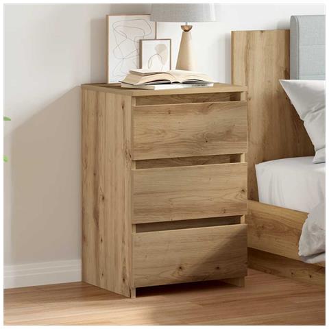 Comodino Rovere Artigianale 40x35x62,5 cm in Legno Multistrato - Foto 2