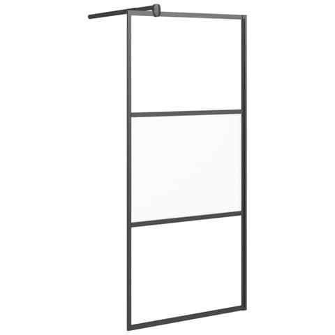Parete Doccia Walk In Mensola Nera 80x195cm Vetro Esg Alluminio - Foto 3