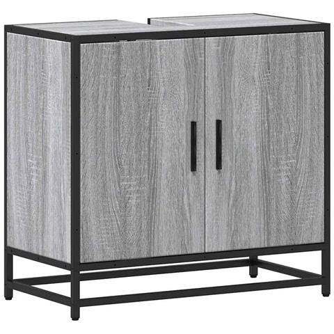 Mobile Lavabo Bagno Grigio Sonoma 65x33x60 Cm Legno Multistrato - Foto 2