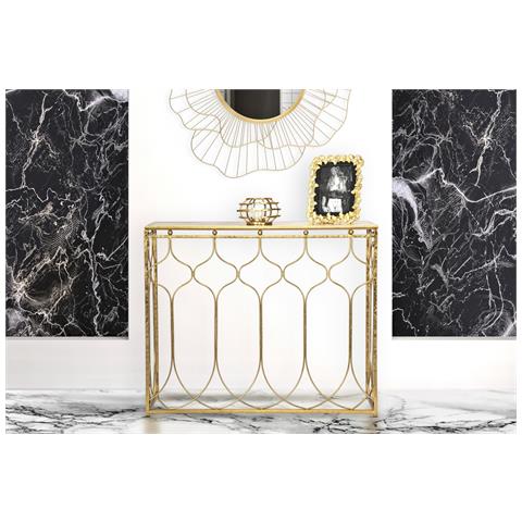 Tavolo Consolle Mf613 - Oro - Metallo - 96,5x41x78 Cm - Foto 8