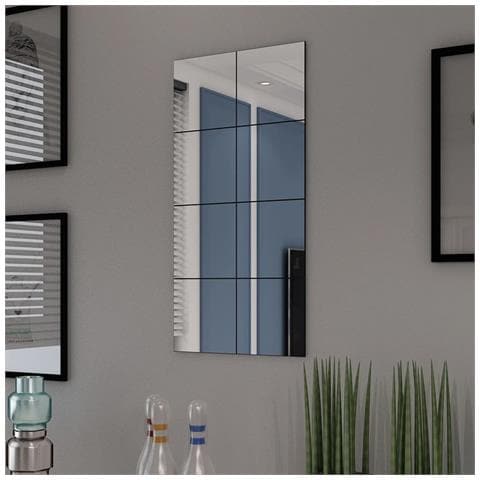 Piastrelle In Vetro A Specchio Senza Cornice 8 Pz 20,5 Cm - Foto 8