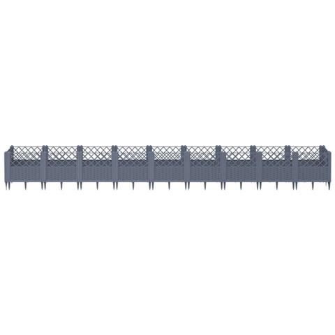 Lusso Casadino - Fioriera Giardino Picchetti Grigio Blu 363,5x43,5x43,5 Cm Pp - Foto 2