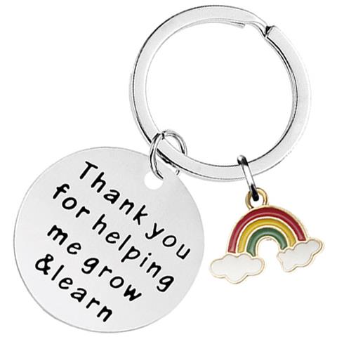 Portachiavi Insegnante Personalizzato, Portachiavi In Acciaio Inossidabile Inciso Regalo Per L'apprezzamento Dell'insegnante - Foto 1