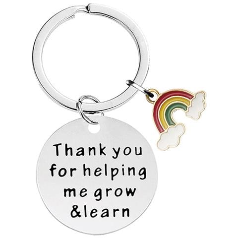 Portachiavi Insegnante Personalizzato, Portachiavi In Acciaio Inossidabile Inciso Regalo Per L'apprezzamento Dell'insegnante - Foto 2