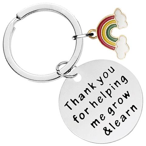 Portachiavi Insegnante Personalizzato, Portachiavi In Acciaio Inossidabile Inciso Regalo Per L'apprezzamento Dell'insegnante - Foto 3