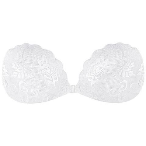 Reggiseno Invisibile Profondo A V In Pizzo E Silicone White B - Foto 1