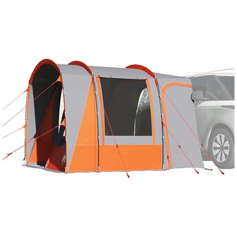 Tenda da Campeggio 4 Persone Grigio e Arancione Impermeabile - Foto 1