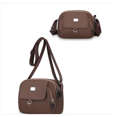 Elegante Borsa A Tracolla In Nylon 2025 Per Donna Coffee - Foto 2