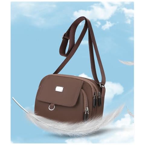 Elegante Borsa A Tracolla In Nylon 2025 Per Donna Coffee - Foto 7