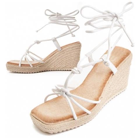 Sandalo Con Zeppa Camba Bianco. - Foto 1