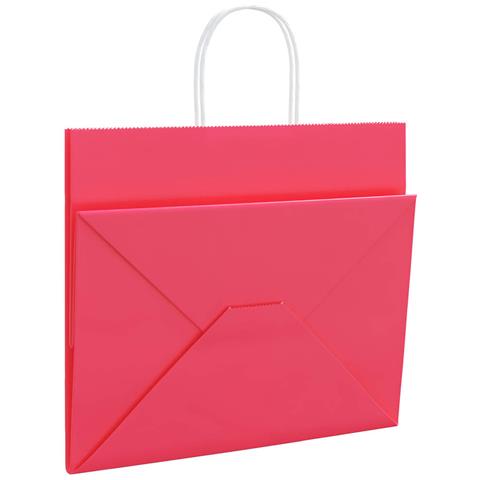 Sacchetti di Carta 250 pz con Manici Rosa 32x22x28 cm - Foto 9