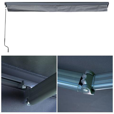 Tenda Saule 2,95 × 2,5 M Con Semicupola - Tessuto Antracite E Struttura Grigia - Foto 4