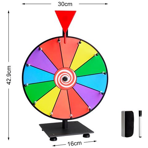 Ruota Della Fortuna Da 12 Pollici Con 12 Slot Personalizzabili - Perfetta Per Giochi E Promozioni - Foto 2