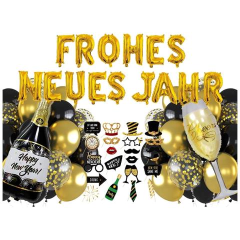 Set Di Palloncini Per Capodanno Xxl 72 Pezzi Decorazioni Oro - Foto 1