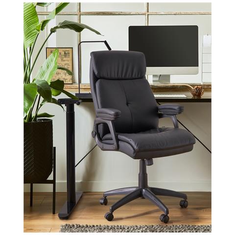 Poltrona Da Scrivania Director Pelle Sintetica Nero - Foto 1