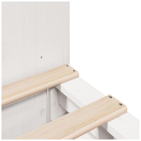 Letto Libreria senza Materasso Bianco 135x190 cm Legno Massello - Foto 9