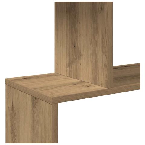 Libreria 3 Ripiani Rovere Artigianale 70x24x97 cm Truciolato - Foto 9