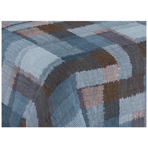 Trapunta Piumone Invernale Imbottita 300gr Microfibra Diadema Quadri 1 Piazza D6 Blu - Foto 2