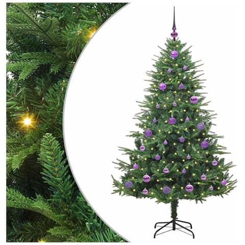 Albero di Natale artificiale preilluminato con set di palline - Foto 1
