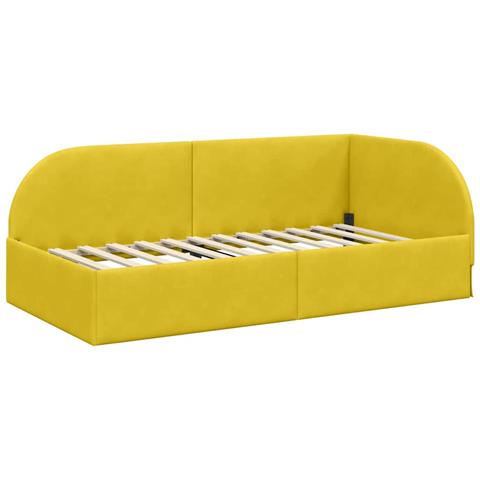 Cornice del letto ad angolo Giallo 100 cm x 200 cm Tessuto - Foto 1