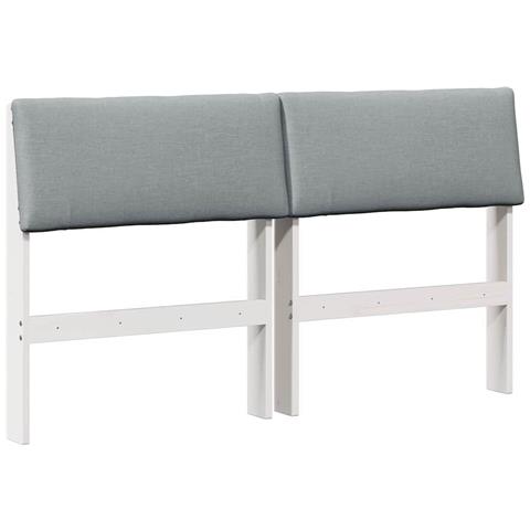 Testiera imbottita Grigio chiaro 140 cm Pino massello - Foto 1