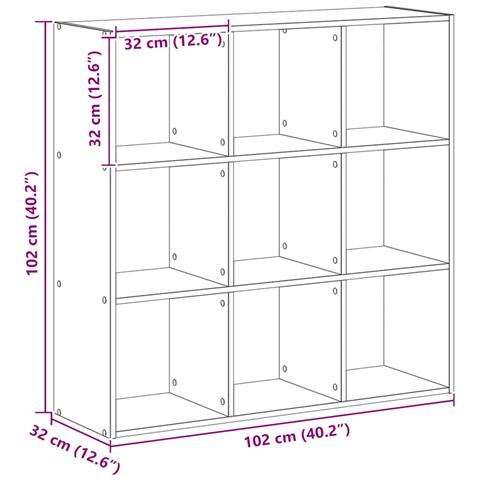 Libreria Rovere Artigianale 102x32x102 cm in Legno Multistrato - Foto 9