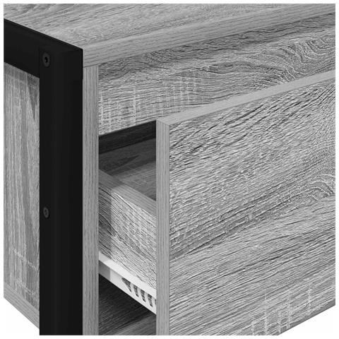 Tavolino Grigio Sonoma 100 x 36 x 75 cm Legno multistrato - Foto 9