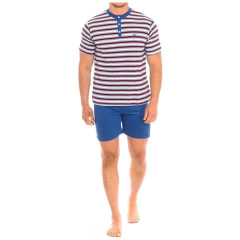 Pigiama Estivo Da Uomo In Cotone A Maniche Corte Kl30000 - Foto 1