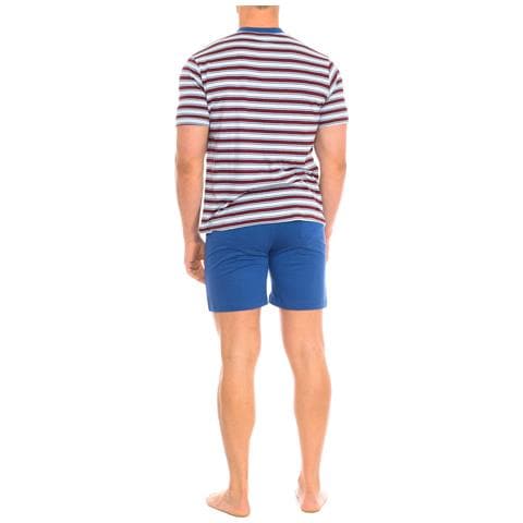 Pigiama Estivo Da Uomo In Cotone A Maniche Corte Kl30000 - Foto 3