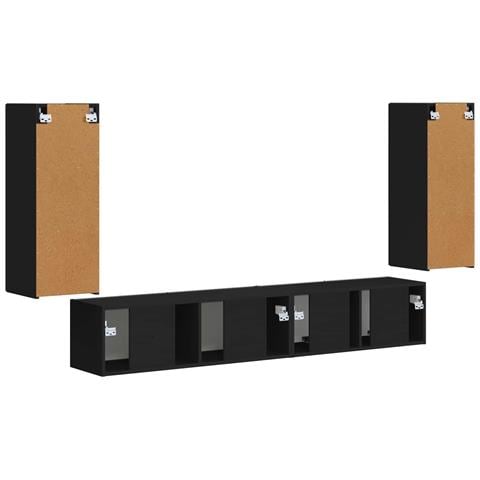 Set mobile TV 4 pcs Nero Legno multistrato - Foto 9