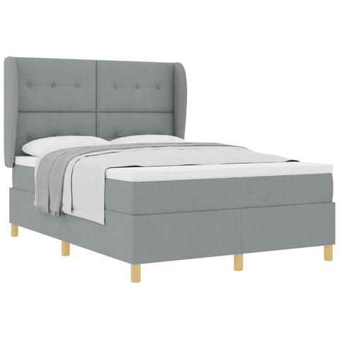 Letto con molle e materasso Grigio Scuro 90x190 cm Tessuto - Foto 1