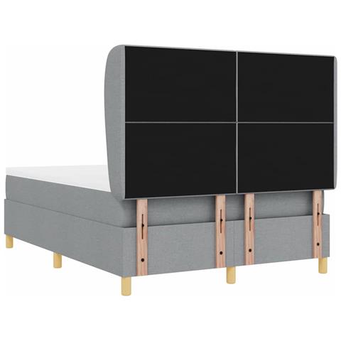 Letto con molle e materasso Grigio Scuro 90x190 cm Tessuto - Foto 9