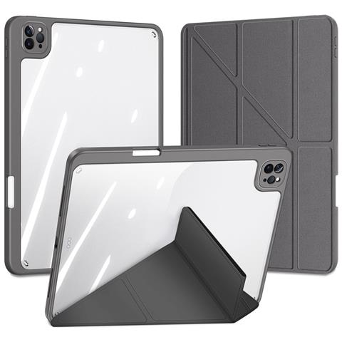 Cover per iPad Pro 12.9 (2022) - TPU+PC+Pelle /PU, Grigio, Antiurto - Foto 4