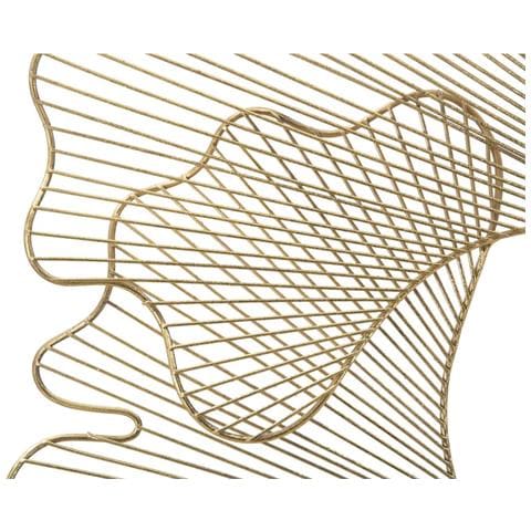 Decorazione In Metallo 3d Foglia 34-oro-metallo-79x5x68 Cm - Foto 2