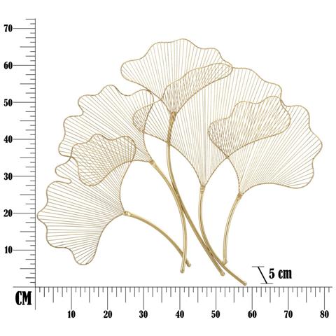 Decorazione In Metallo 3d Foglia 34-oro-metallo-79x5x68 Cm - Foto 6