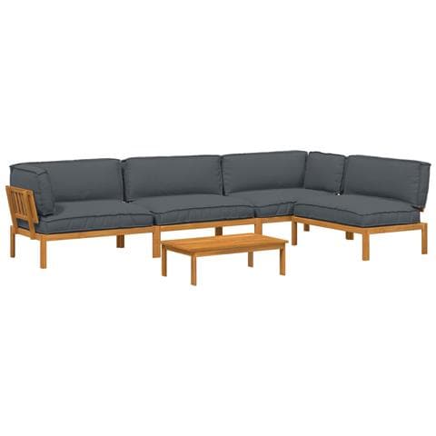 Set di divani 5 pcs Antracite Legno di Acacia Massello - Foto 1