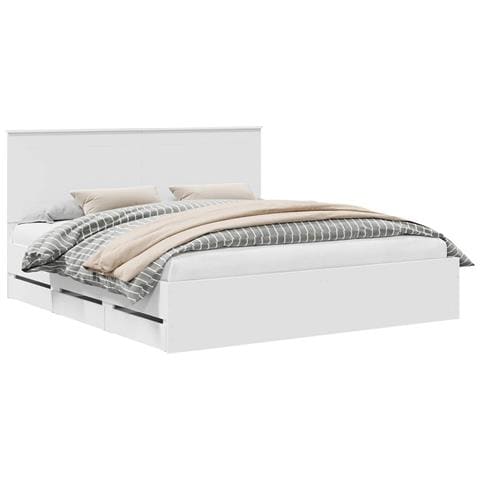 Struttura del letto Bianco 200 x 200 cm Legno Ingegnerizzato - Foto 1