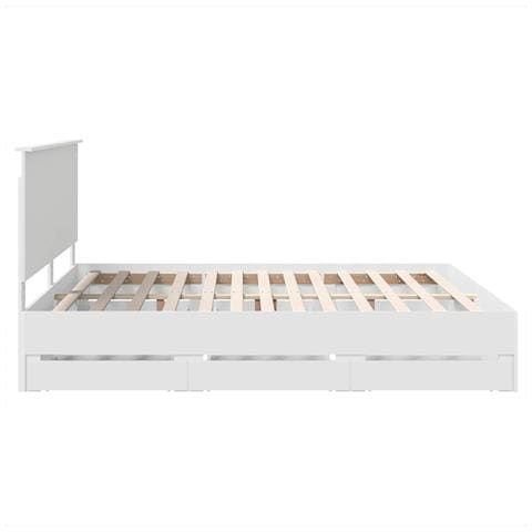 Struttura del letto Bianco 200 x 200 cm Legno Ingegnerizzato - Foto 9